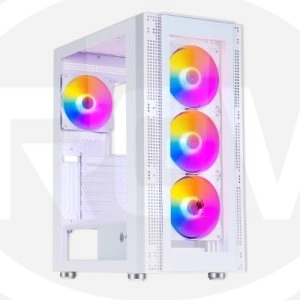 CASE ANTRYX RX-260 WHITE, FIXED RGB, FAN X4, V/TEMPLADO S/FUENTE