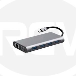 ADAPTADOR TIPO C HUB 11 EN 1 DELCOM DE METAL 4K
