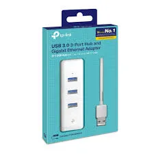 ADAPTADOR USB 2 EN 1 CON HUB DE 3 PUERTOS USB 3.0 Y ADAPTADOR ETHERNET GIGABIT UE330