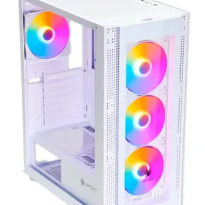 CASE ANTRYX RX-260 WHITE, FIXED RGB, FAN X4, V/TEMPLADO S/FUENTE