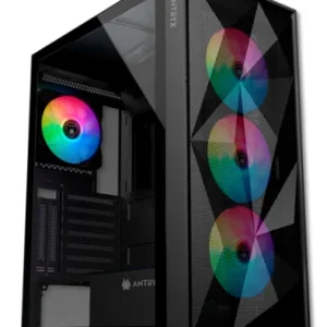 CASE ANTRYX RX-250 F-RGB BLACK SIN FUENTE VIDRIO TEMPLADO USB 3.0/USB 2.0 (PN:AC-RX250KFR)