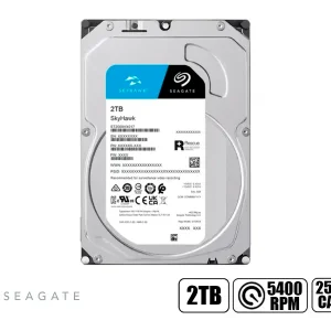 DISCO DURO SEAGATE SKYHAWK, ST2000VX017, 2TB, SATA 6GB/S, 256MB CACHE, 3.5"