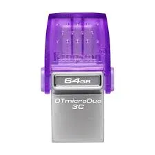 MEMORIA FLASH USB KINGSTON DATA TRAVELER MICRODUO 3C, 64GB, DUAL USB TIPO-A/USB TIPO-C 3.1