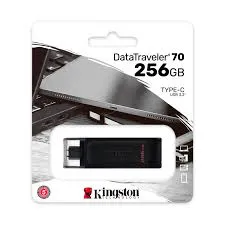 MEMORIA FLASH USB KINGSTON DATATRAVELER 70, 256GB USB-C 3.2 GEN1, PRESENTACIÓN EN COLGADOR