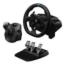 TIMÓN CON PEDAL LOGITECH GAMER G923 USB PC Y PALANCA NEGRO