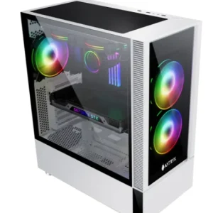 CASE ANTRYX RX- 460 WHITE USB 3.0,ARGN FAN X2 ( AC-RX460W ) S/ FUENTE | BLANCO | 1 PANEL VIDRIO  TEMPLADO| LED- ARGB