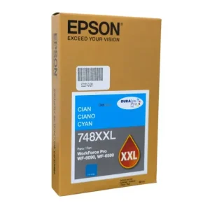 CARTUCHO DE TINTA EPSON 748XXL, CYAN, ALTO RENDIMIENTO, PARA EPSON WORKFORCE PRO