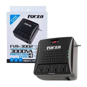 ESTABILIZADOR FORZA AVR FVR-3002 1500W 4 OUT 220V NEGRO