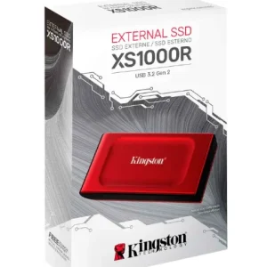 UNIDAD EN ESTADO SÓLIDO EXTERNA KINGSTON XS1000R, 2TB, USB 3.2 GEN 2 TIPO-C RED