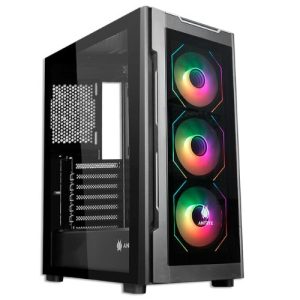 CASE ANTRYX RX-560 BLACK S/FUENTE (AC-RX560K) PANEL DE VIDRIO, 3 VENTILADORES, LED ARGB, NEGRO