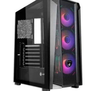 CASE ANTRYX RX-570 BLACK S/FUENTE (AC-RX570K) PANEL DE VIDRIO, 3 VENTILADORES, LED ARGB, NEGRO