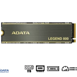 UNIDAD DE ALMACENAMIENTO SSD M.2 PCIE ADATA 1TB NVME LEGEND 800, 2280 (ALEG-800-1000GCS) 3500MB/S
