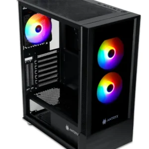 CASE ANTRYX RX-240 + FUENTE B500W FRGB FAN X4 VIDRIO TEMPLADO BLACK (AC-RX240KFR-500CP)