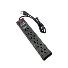 SUPRESOR DE PICOS CDP 06 TOMAS BLACK 220V (R-PS6 )