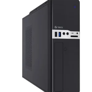 CASE TEROS TE-1032S, SLIM, 250 W, USB 3.2 / USB 2.0, AUDIO HD, DVD, NEGRO