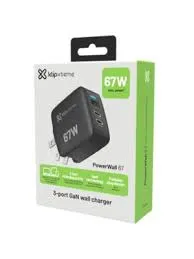 CARGADOR DE PARED KLIPXTREME POWERWALL 67 (KMC-500) NEGRO