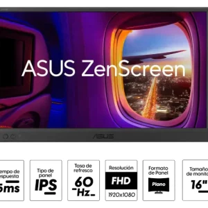 MONITOR PORTÁTIL ASUS ZENSCREEN 15.6" (MB169CK) NEGRO
