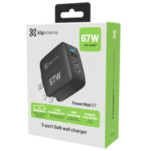 CARGADOR DE PARED KLIPXTREME POWERWALL 67 (KMC-500) NEGRO