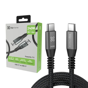 CABLE DE CARGA KLIPXTREME POWERGO 750 USB C A USB C 1.8M 240W