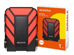 DISCO DURO EXTERNO ADATA 1TB HD710 PRO ANTI GOLPE (AHD710P-1TU31-CRD) UNIDAD DE ALMACENAMIENTO PORTABLE, USB 3.2, NEGRO C/ ROJO
