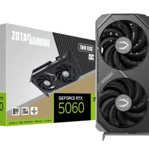 TARJETA DE VIDEO ZOTAC GEFORCE RTX 5060 8GB TWIN EDGE OC GDDR7 (ZT-B50600H-10M) NVIDIA 128 BITS, 2 VENTILADORES