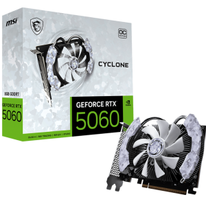 TARJETA DE VIDEO MSI GEFORCE RTX 5060 8G CYCLONE OC, 8 GB GDDR7, PCIE 5.0