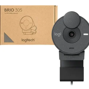 CAMARA WEB LOGITECH BRIO 305 (960-001519) FHD 1920 X 1080, MICRÓFONO INCORPORADO, CONEXION USB C, 4 MEGAPIXELES, LENTE DE CRISTAL, NEGRO