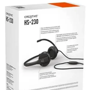 AUDIFONO CON MICROFONO CREATIVE HS-230 3.5MM/ADAPTADOR USB-A 40MM BLACK (51EF1110AA000)