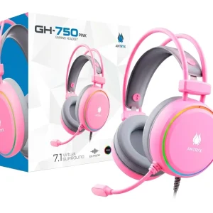 AUDIFONO GAMING ANTRYX GH-750 7.1 VIRTUAL RGB USB  PINK
