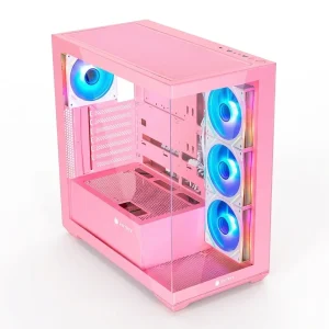 CASE ANTRYX FX 750 PINK, 4 COOLER ARGB, USB TIPO C, V/TEMPLAD