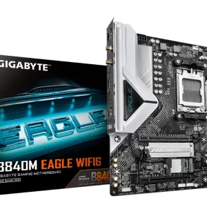 MOTHERBOARD GIGABYTE B840M EAGLE WIFI6, CHIPSET AMD B840, SOCKET AMD AM5, ATX