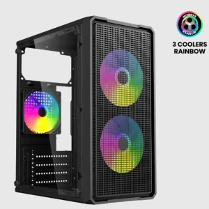 CASE MATX GAMER DATAONE NOVA T29 MESH 3XRAINBOW 600W
