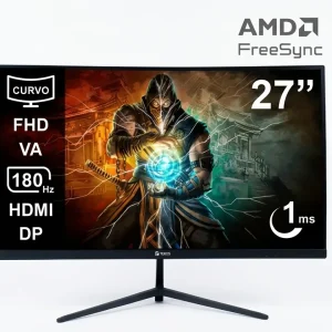 MONITOR CURVO GAMING TEROS TE-2787G, 27" FHD VA, 180HZ, 1MS, HDMI, DP, AUDIO OUT