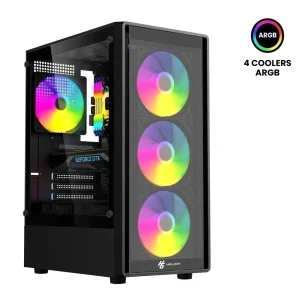 CASE ATX GAMER HALION YORK G35 VIDRIO 4XARGB S/FUENTE