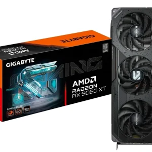 TARJETA DE VIDEO GIGABYTE RX 9060XT 8GB GAMING 128 BIT PCI 5.0 GDDR6 (GV-R9060XTGAMING OC-8GD) 3 VENTILADORES